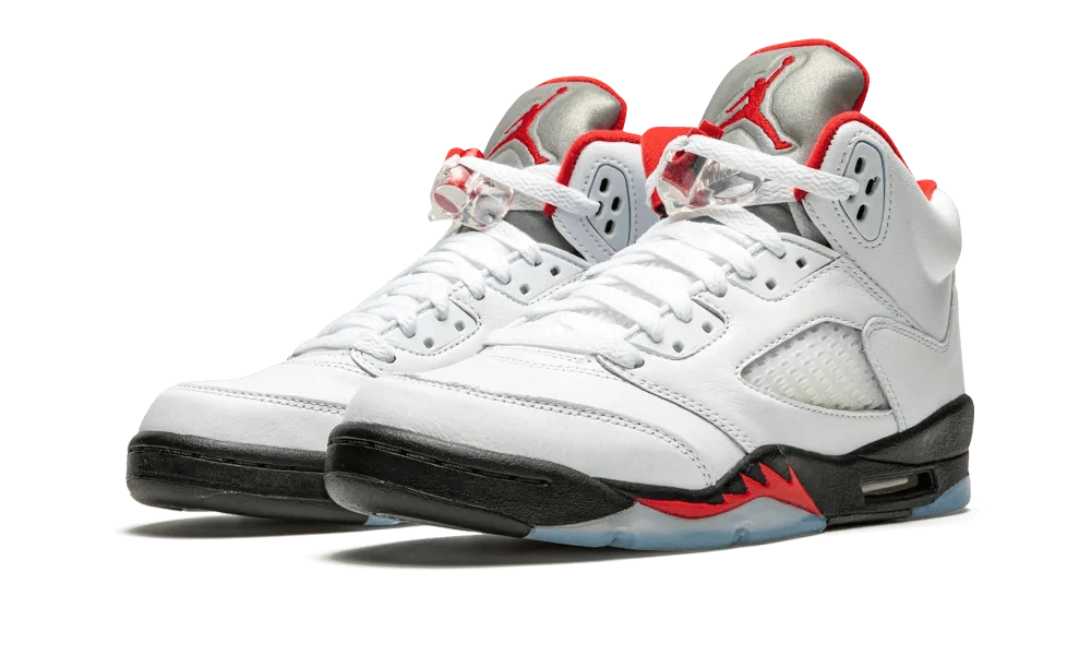 Jordan 5 Retro Fire Red Silver Tongue (2020) (GS) - Image 1