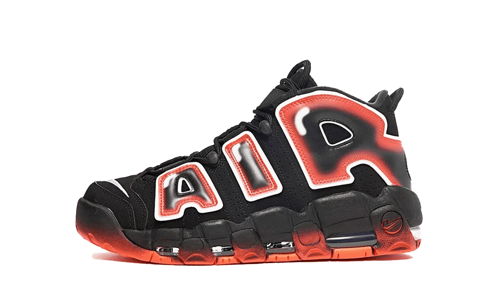 Nike Air More Uptempo Black White Laser Crimson Produktfoto