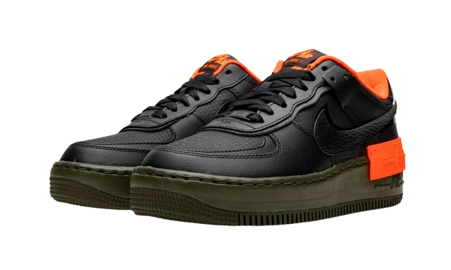 Nike Air Force 1 Shadow Black Hyper Crimson Cargo Khaki (W) - Image 1