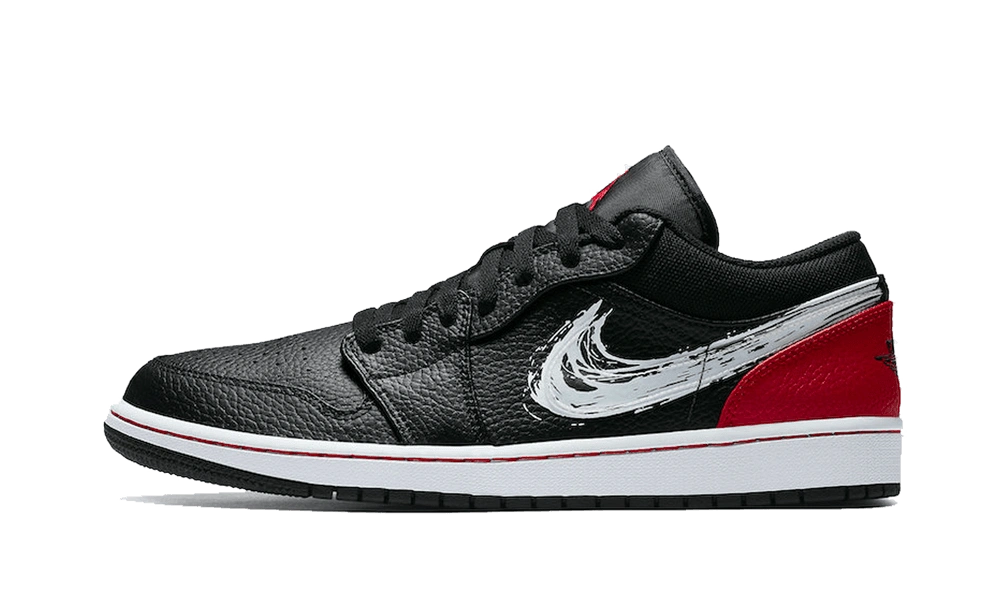 Photo du produit Jordan 1 Low Brushstroke Swoosh Black