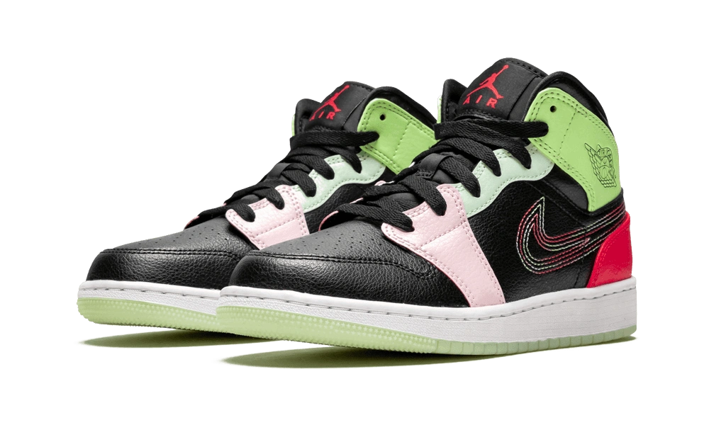 Jordan 1 Mid Glow-In-The-Dark (GS) - Image 1