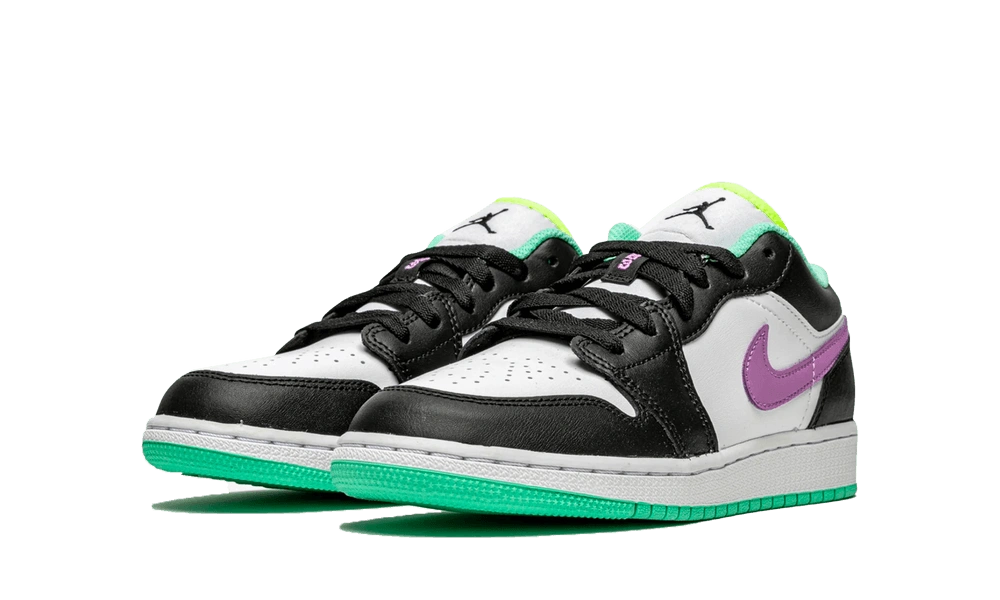Jordan 1 Low Green Glow Violet Shock (GS) - Image 1