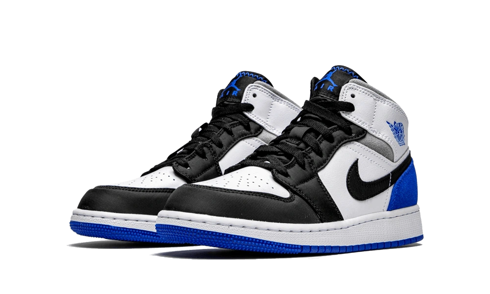 Jordan 1 Mid SE White Black Royal (GS) - Image 1