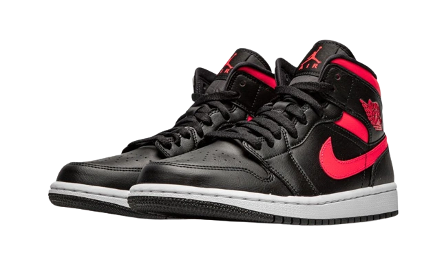 Jordan 1 Mid Black Siren Red (W) - Image 1