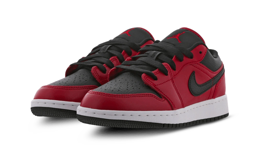 Jordan 1 Low Gym Red Black Pebbled (GS) - Image 1
