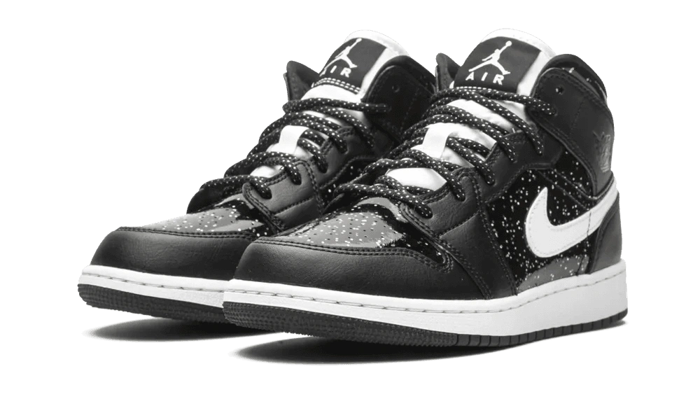 Jordan 1 Mid Black Speckle (GS) - Image 2