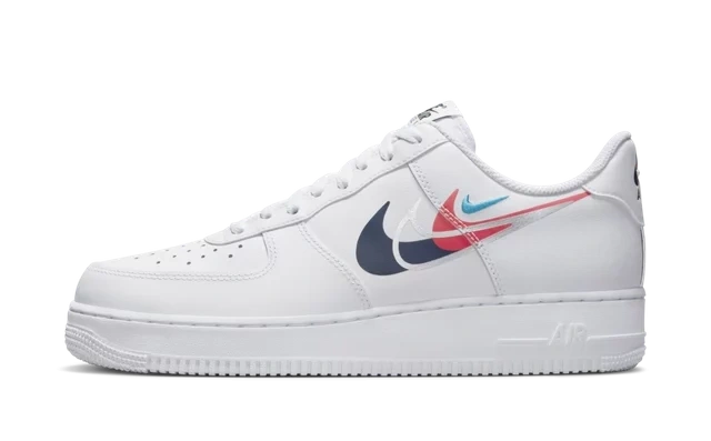 Nike Air Force 1 Low '07 Quadruple Swoosh White Navy Crimson