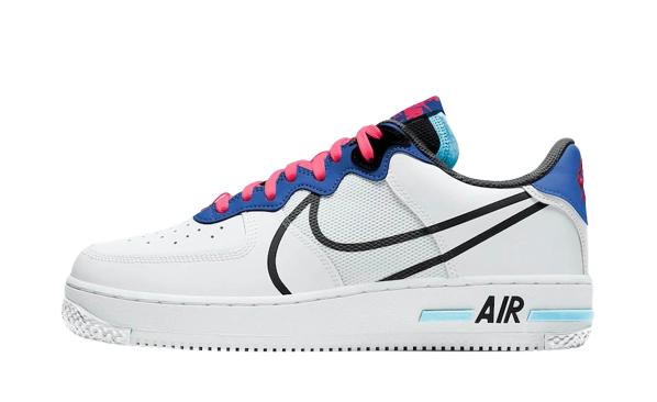 Nike Air Force 1 Low React White Astronomy Blue Laser Crimson