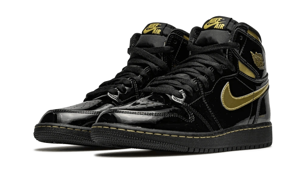 Jordan 1 Retro High Black Metallic Gold (2020) (GS) - Image 1