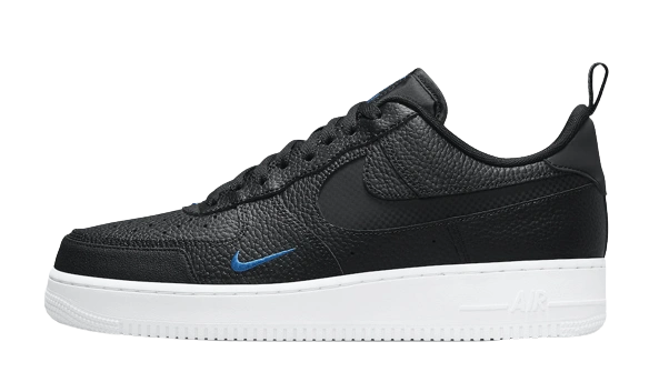 Nike Air Force 1 Low Cut Out Reflective Swoosh Black Blue