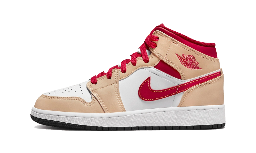Photo du produit Jordan 1 Mid Light Curry Cardinal (GS)