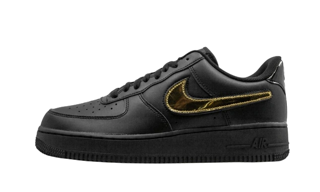 Foto del prodotto Nike Air Force 1 Black Metallic Gold Removable Swoosh Pack