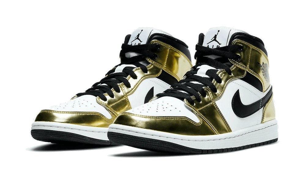 Jordan 1 Mid Metallic Gold Black White - Image 2