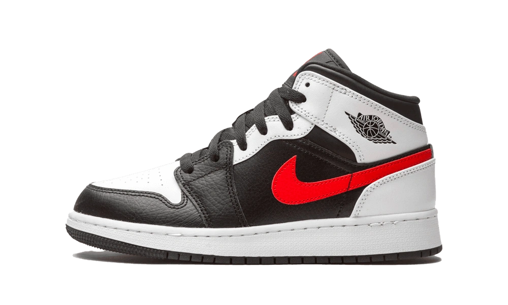 Foto del prodotto Jordan 1 Mid White Black Chile Red (GS)