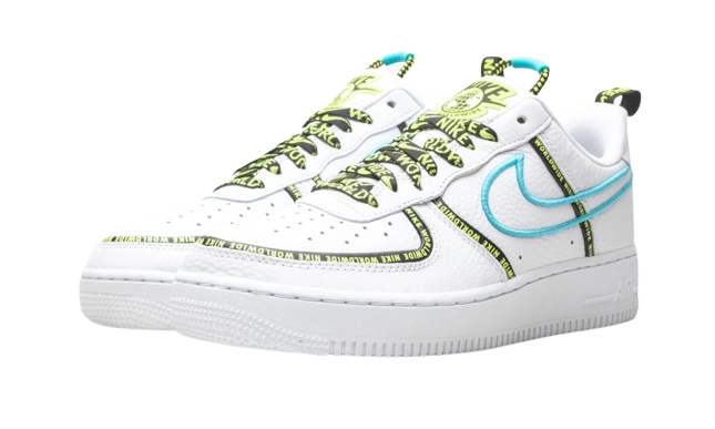 Nike Air Force 1 Low Worldwide White Blue Fury Volt - Image 1