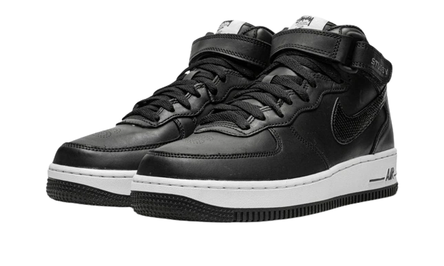 Nike Air Force 1 Mid Stussy Black White - Image 1