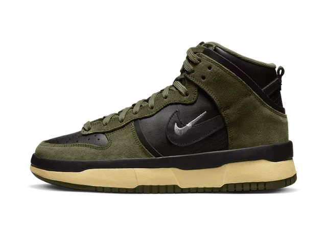 Nike Dunk High Up Medium Olive Black Velvet Brown Wolf Grey (W) product photo