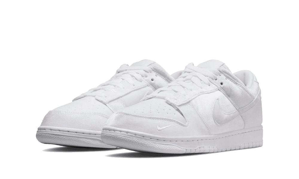 Nike Dunk Low Dover Street Market Triple White Velvet - Image 1