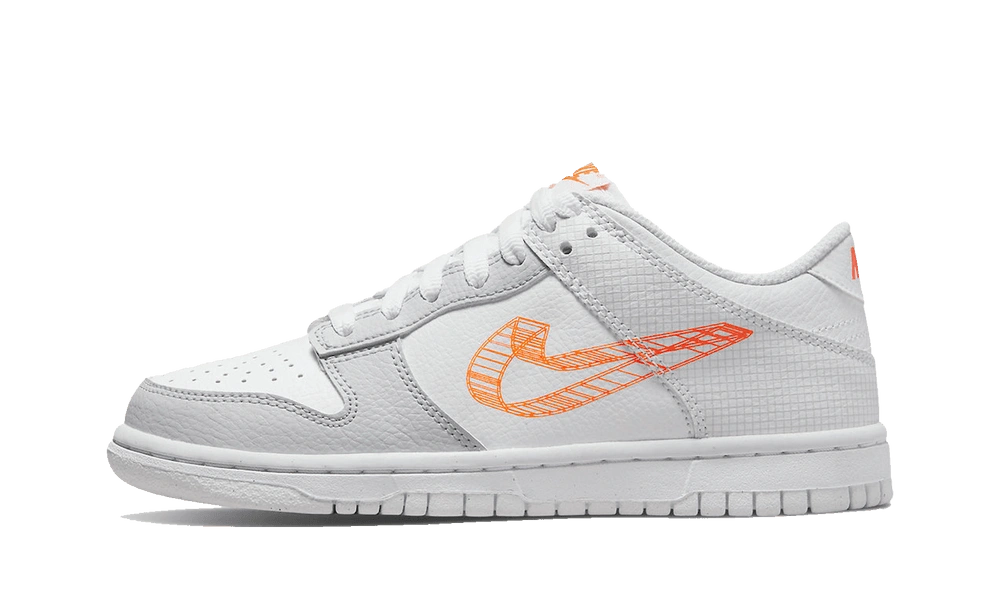 Nike Dunk Low SE 3D Swoosh Pure Platinum Total Orange (GS) product photo