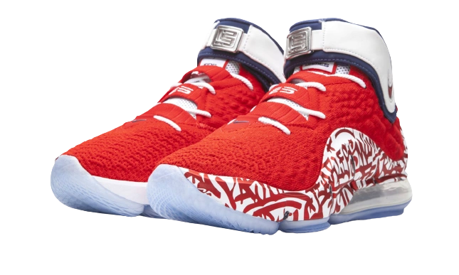 Nike LeBron 17 Graffiti Remix Red - Image 1