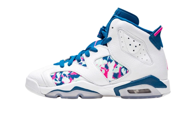 Jordan 6 Retro White Laser Fuchsia Green Abyss (GS) product photo