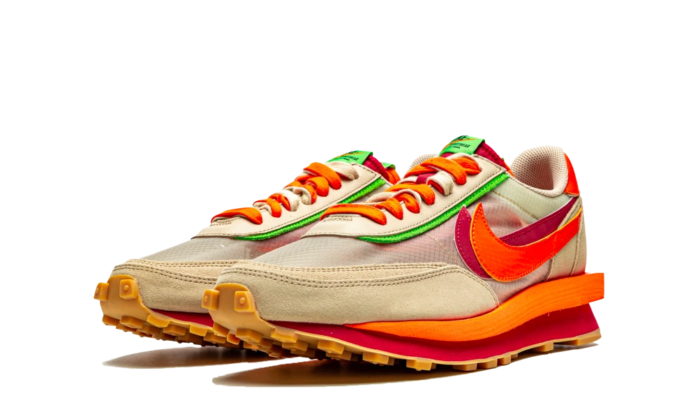 Nike LD Waffle sacai CLOT Kiss of Death Net Orange Blaze - Image 2