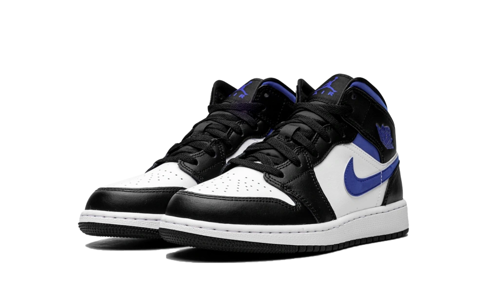 Jordan 1 Mid White Black Racer Blue (GS) - Image 1