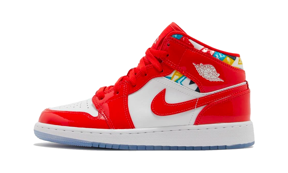 Foto del prodotto Jordan 1 Mid Barcelona Sweater Red Patent (GS)