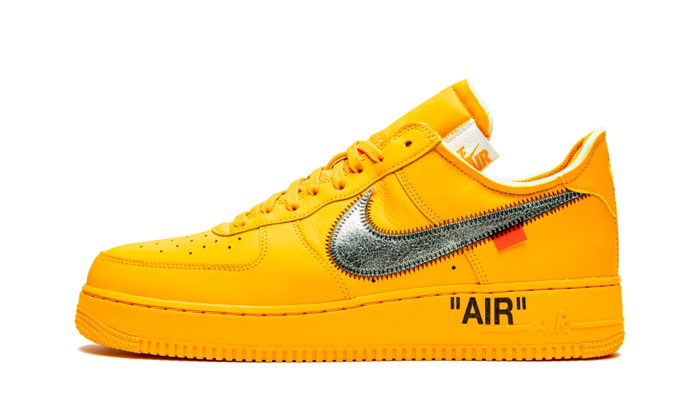 Nike Air Force 1 Low OFF-WHITE University Gold Metallic Silver Produktfoto