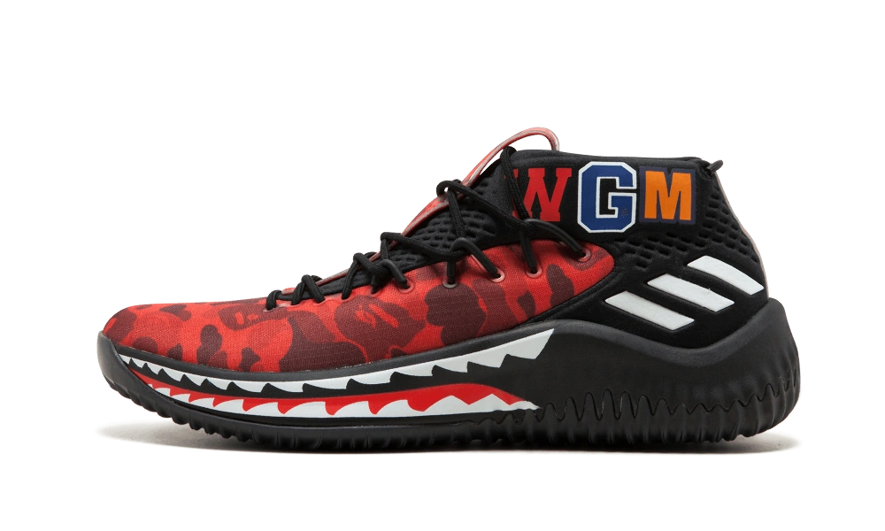 adidas Dame 4 A Bathing Ape Red Produktfoto