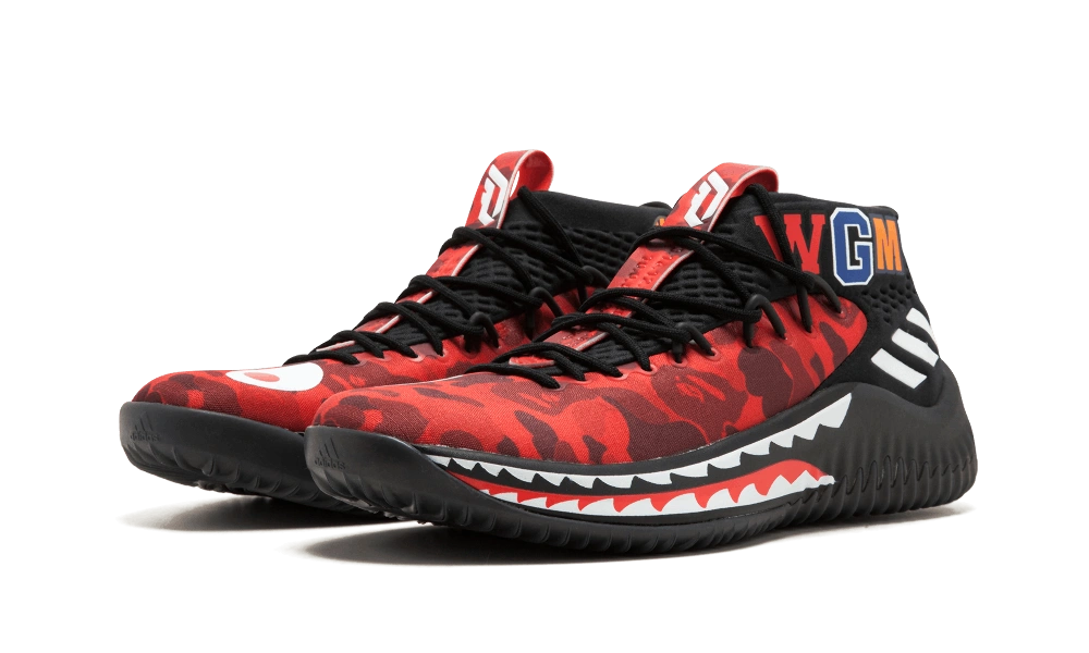 adidas Dame 4 A Bathing Ape Red - Image 1