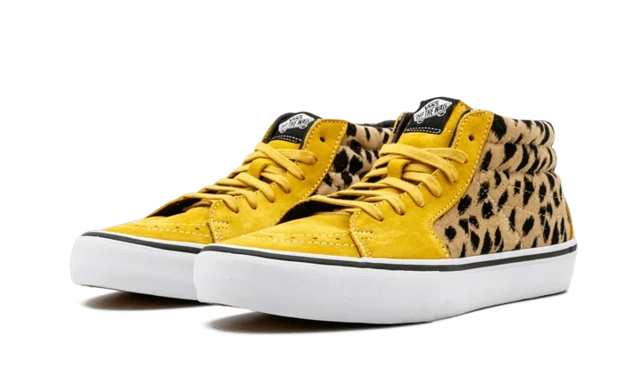Vans Sk8-Mid Supreme Velvet Leopard Gold - Image 1