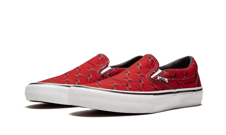 Vans Slip-On Supreme Diamond Plate Red - Image 1
