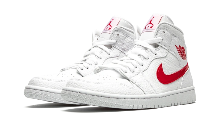 Jordan 1 Mid White University Red (W) - Image 1