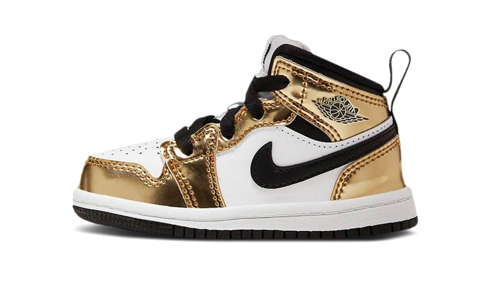 Photo du produit Jordan 1 Mid Metallic Gold Black White (TD)