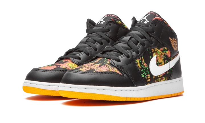 Jordan 1 Mid Black Laser Orange Bright Melon (GS) - Image 1