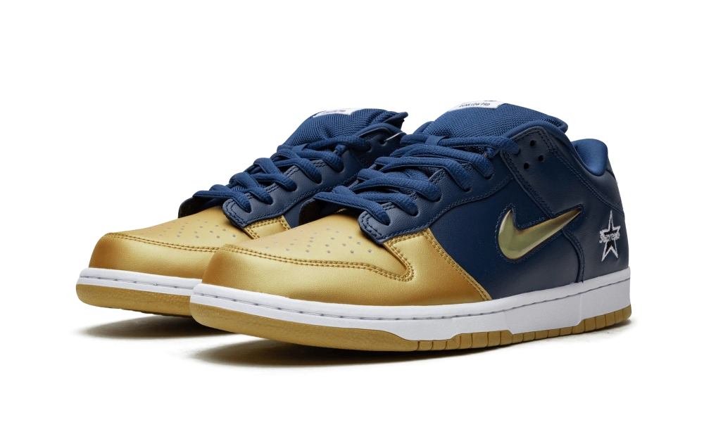 Nike SB Dunk Low Supreme Jewel Swoosh Gold - Image 1