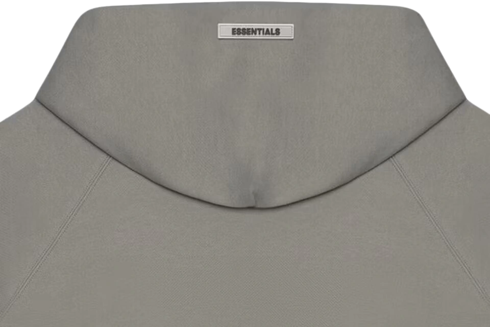 Fear of God Essentials Full Zip Up Hoodie Applique Logo Gray Flannel/Charcoal - Image 3