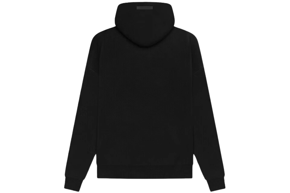 Fear of God Essentials Knit Pullover Hoodie Black - Image 1