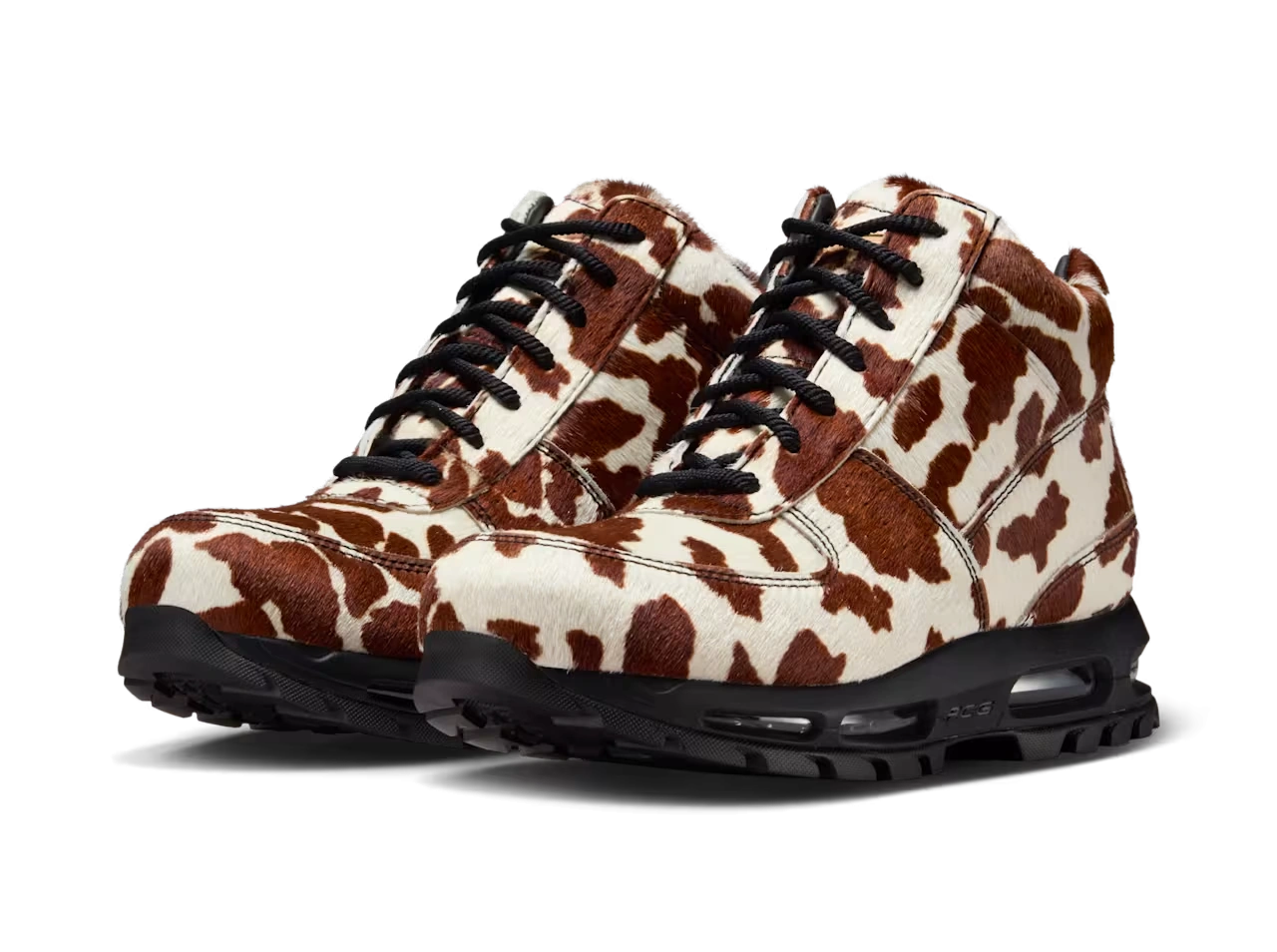 Nike Air Max Goadome Sail Cacao Wow Cow Print Pony Hair - Image 1