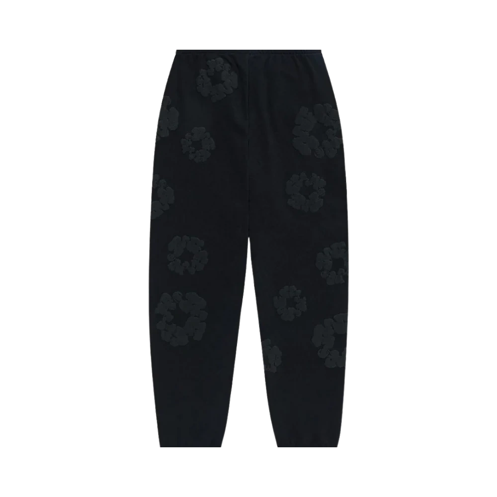 Denim Tears The Cotton Wreath Sweatpants Black Monochrome - Image 1