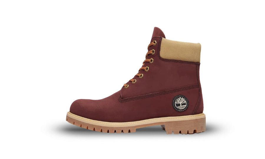 Timberland 6" Premium Waterproof Boot Burgundy Beige Nubuck product photo
