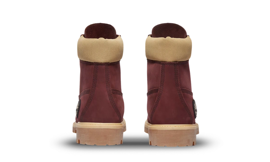 Timberland 6" Premium Waterproof Boot Burgundy Beige Nubuck - Image 2
