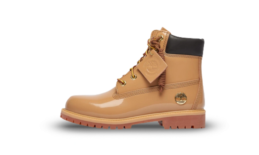 Timberland 6" Premium Waterproof Patent Boots Finch Wheat (GS) product photo