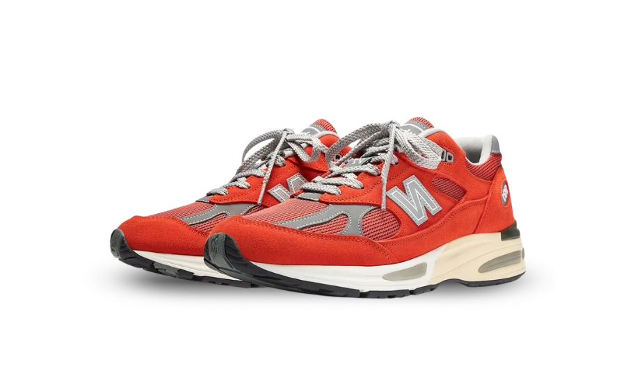 New Balance 991v2 MiUK Grenadine Fire Whirl - Image 1