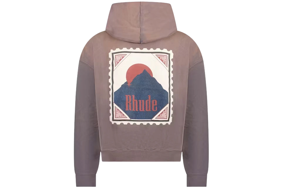 Rhude Moonlight Stamp Hoodie Grey - Image 1