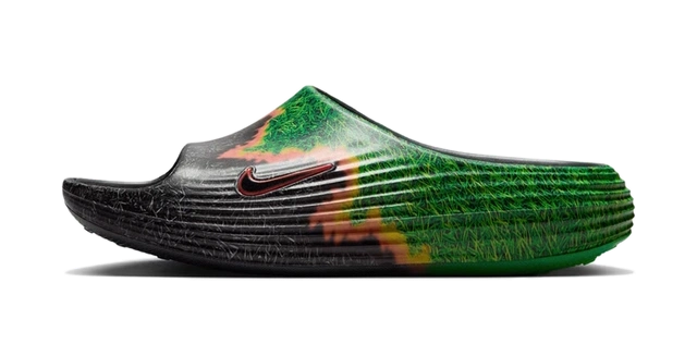 Nike ReactX Rejuven8 Slide .SWOOSH Touch Grass Dark Smoke Grey Kelly Green productfoto