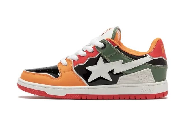 A Bathing Ape Sk8 Sta #2 M1 Green Orange Produktfoto