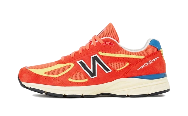 New Balance 990v4 MiUSA Urgent Red Maize product photo