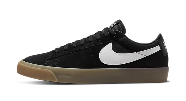 Nike SB Zoom Blazer Low GT Black White Gum productfoto